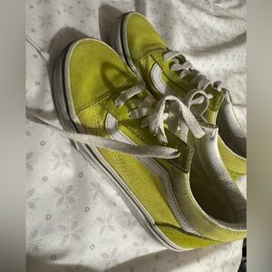 Vans Kids Lime and White Sneakers